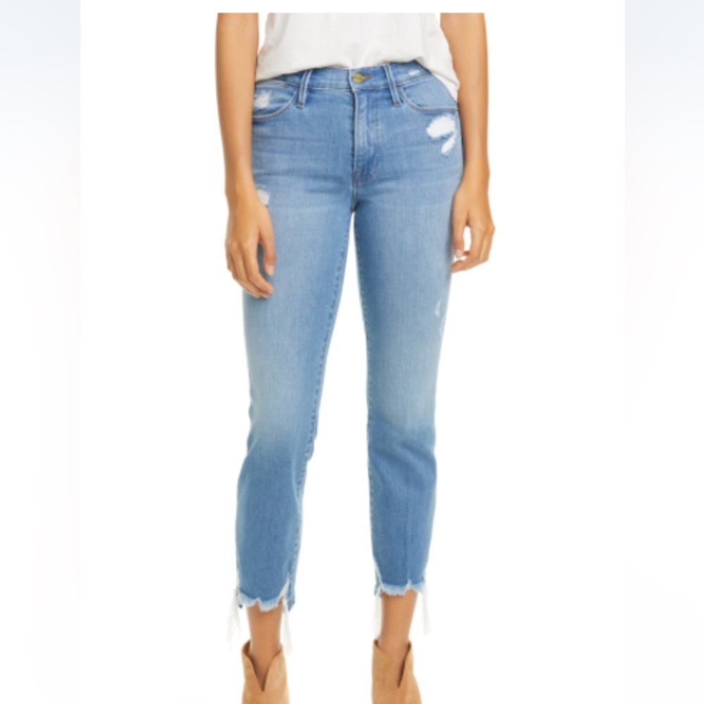 Frame Denim Light Blue Straight Leg Jeans